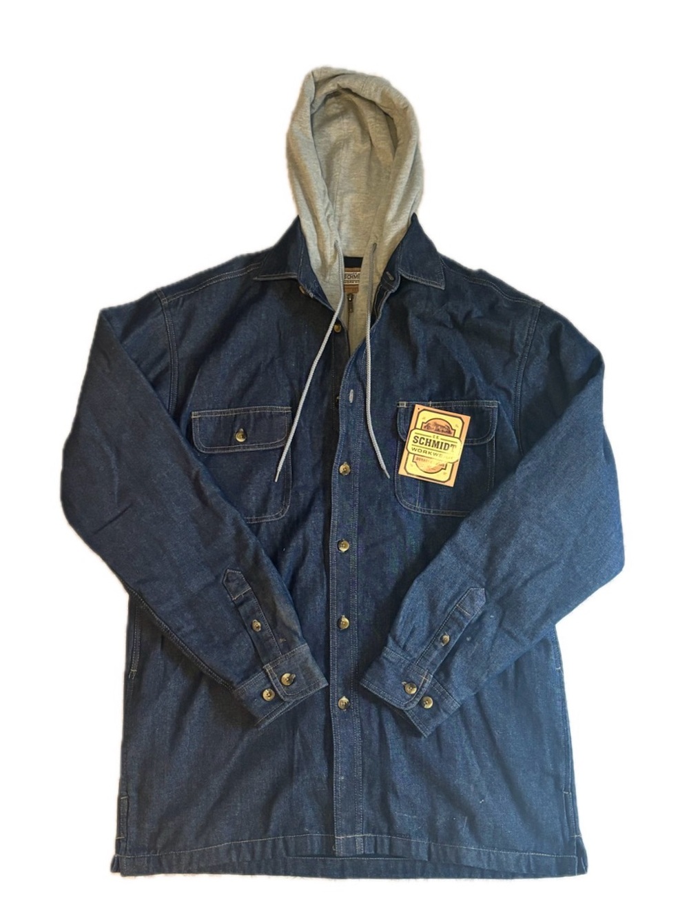 Schmidt Workwear NWT Size:LT Men's Hooded Denim Shirt Jacket